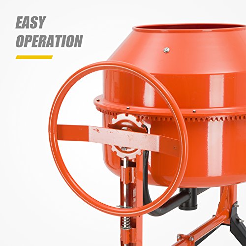 Electric Concrete Cement Mixer Portable Barrow Machine Mixing Mortar Stucco and Seeds (4/5HP 5 Cu Ft 600W)
