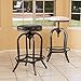 Dempsey | Rustic Industrial | Distressed Metal | Swivel Adjustable | Bar Stool (Brown Bonded Leather)