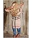 Mansy Women's Casual 2/3 Sleeve V-Neck Plaid shirts Pullover Top,Brown,Small