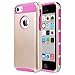 ULAK iPhone 5C Case,5C Case, Slim 2in1 Apple iPhone 5C Case Cover Lightweight Hybrid with Rugged TPU Inner PC Hard Protective Cover for All Version of Apple iPhone 5C (Gold+Rose)