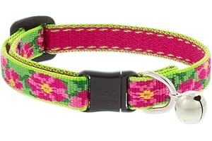 LUPINEPET Lupine Cat Safety Collar with Bell 1/2" wide Petunias adjusts 8-12"