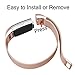 GEAK For Fitbit Charge 2 Bands, Milanese Stainless Steel Replacement Accessories for Fitbit Charge 2 Small # Rose gold