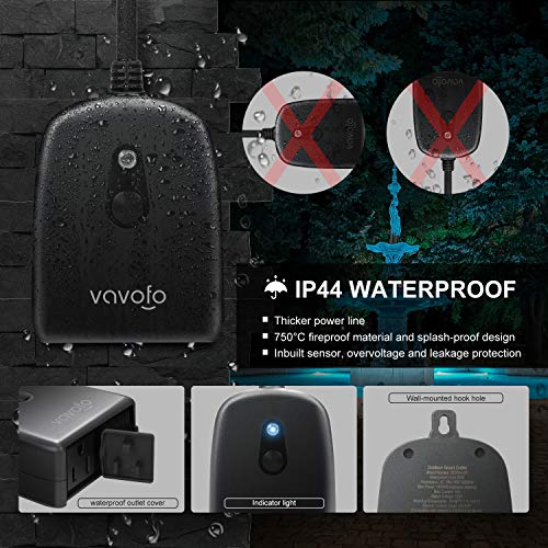 Outdoor Smart Plug WiFi Outlet Waterproof Wireless Power Strip Socket with Timer & Countdown, Compatible with Alexa, Google Home and IFTTT, Remote Control via Smartphone