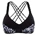 CharmLeaks Womens Sports Bra Padded Womens Sports Bra Yoga Sports Bras Sports Bra Padded, Large, Black