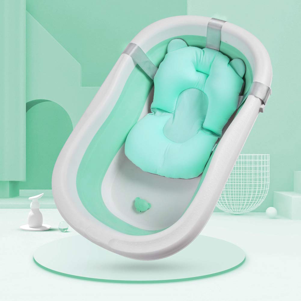 Newborn Baby Bath Cushion Tub Infant Bathing Pad Baby Shower Mat Non-Slip Baby Bath Seat Pad Folding Soft Bath Tub Cushion Bather Support for Newborn 0-12 Month