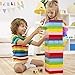Lewo Wooden Giant Stacking Games Hardwood Blocks Tumble Tower Building Toys 54 Pieces with Storage Bag
