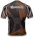 Hayabusa Metaru 47 Silver Short Sleeve BJJ Rash Guards (Black/Brown, S)