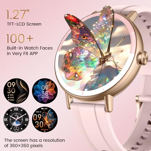 Smart Watch for Women Answer/Make Call, 1.27'' HD Screen Fitness Watch with Heart Rate/Sleep/Stress Monitor, New Smartwatch with 110+ Sport Modes, IP68 Waterproof Activity Tracker for Android iOS/Pink
