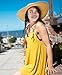Straw Hat Womens Wide Brim Sun Protective Straw Sun Hat,Natural/Brown