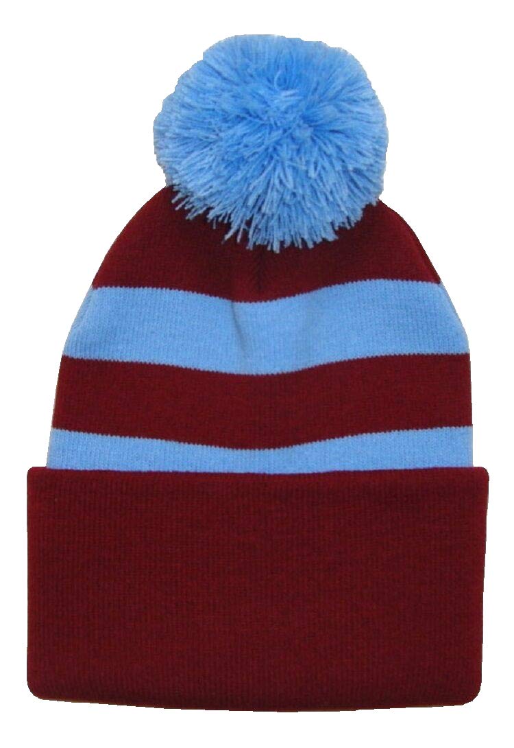 Arena Scarves Aston Villa Fans Bobble Hat in Claret and Blue
