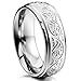 MOWOM Silver 7mm Stainless Steel Ring Band Engraved Florentine Design Size 4 To Size 15 8