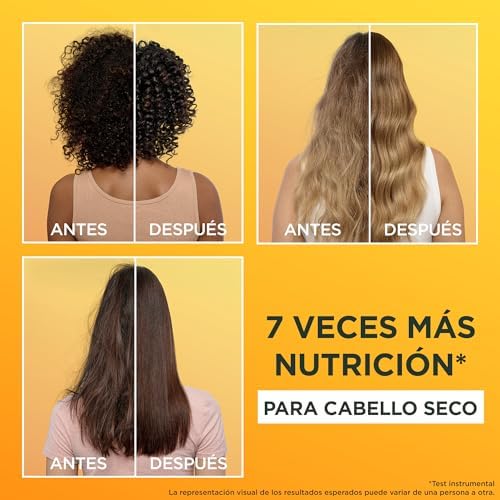 Fructis Hair Food Banana Mascarilla 3 en 1 Nutritiva 400 ml para Cabello Seco