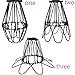 Metal Lamp Cage, Pendant Light Shade, Adjustable Bulb Guard, Ceiling Fan Light Covers, Anti-Rust - Sturdy Bulb Cage, Hanging Light Cage for Industrial Vintage Style Lighting Fixture, 4 Packs (Small)