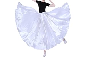 SANCAN Women Long Tulle Retro Maxi Tea Ankle Length Shiny Skirt for Belly Dancing Dance Costume Cosplay Holiday Weekend Party