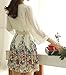 Women's Chiffon Floral 3/4 Sleeve Summer Beach Sundress Casual Dress