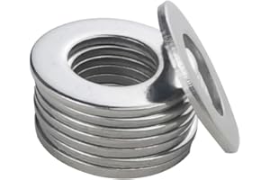 M10 Flat Washers,Fajoeda 50Pcs M10 304 Stainless Steel Flat Washer for Bolts Screws, M10 x 20 mm x 1.5mm