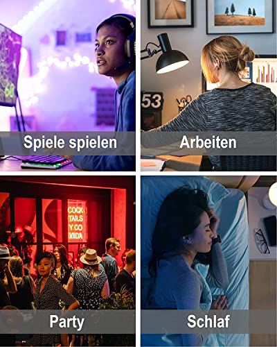 Smart Lampe WOOX Alexa Glühbirne E27, Wlan Smart Lampe mit App, 10W Warmweiß Kaltweiß Lampe, RGB Leuchtmittel, Mehrfarbige Dimmbare Glühbirne,Sprachsteuerung mit Alexa, 2 Stück