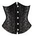 Camellias 26pc Double Steel Boned Waist Training Corset Underbust Waist Cincher, SZ1912-Black-alone-XL
