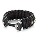 X-Plore Gear Survival Paracord 550 Bracelet With Fire Starter, Tinder, Eye Knife | Durable Parachute Nylon Snug Fit | Build Shelter, Catch Food | For Emergencies, Traveling (Black)