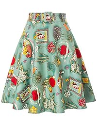 Falda plisada para dama, diseño floral, con bolsillos en A, faldas con cinturón