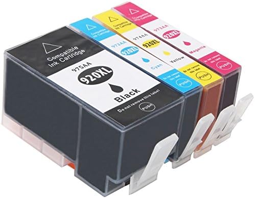Wolfgray 4 Pack Replacement for HP 920 920XL Ink Cartridges High Yield Compatible with HP Officejet 6500A 6500 7500A 7500 6000 7000 (1 Black, 1 Cyan, 1 Magenta, 1 Yellow)