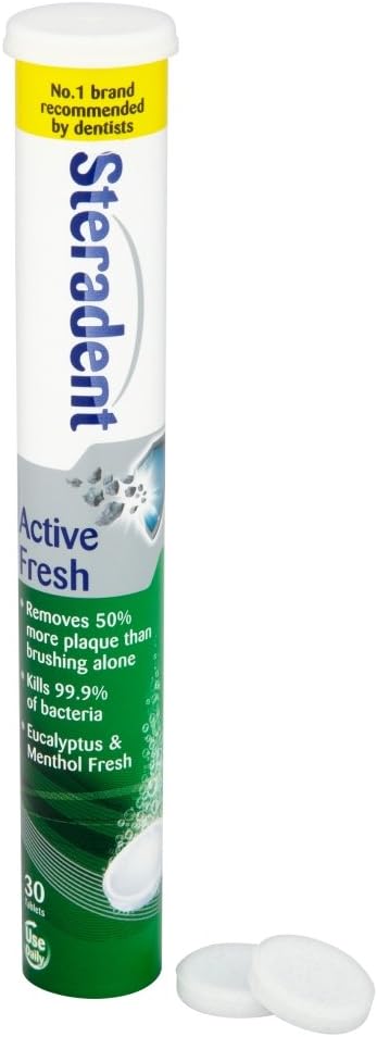 Steradent Active Fresh 30 Tablets (Pack of 12 Total 360 Tablets), 30 Count (Pack of 12) - Image 3