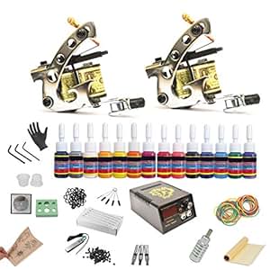 Amazon.com: Tattoo Kit Complete Starter Beginner 2 Pro Machine Guns 14 Inks Power Supply Foot Amazon.com: Tattoo Kit Complete Starter Beginner 2 Pro Machine Guns 14 Inks Power Supply Foot