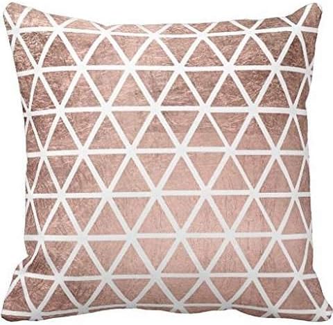 Modern faux rose gold foil triangles pattern pillow cover 22*22 cover 22*22