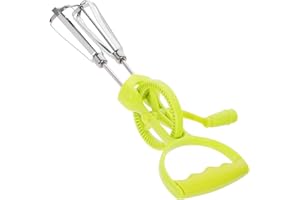 DECORNIJIA 2pcs Stainless Steel Hand Crank Egg Mixer Manual Kitchen Sauce Stirrer Ergonomic Handle Labor-Saving