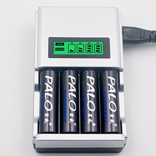 Featurestop Mini Hour Super Fast LCD AA or AAA Mains Battery Charger NiMh/NiCad US Plug White