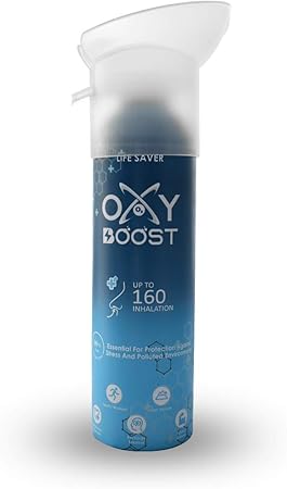OXY BOOST Natural Portable Oxygen Cylinder Can with Inbuilt Mask -9 Litre (160 Breaths Approx) (Pack of 1)