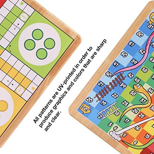 Crobyi 12 Inches Ludo Board Game + Snakes and Ladders Game, 2 in 1