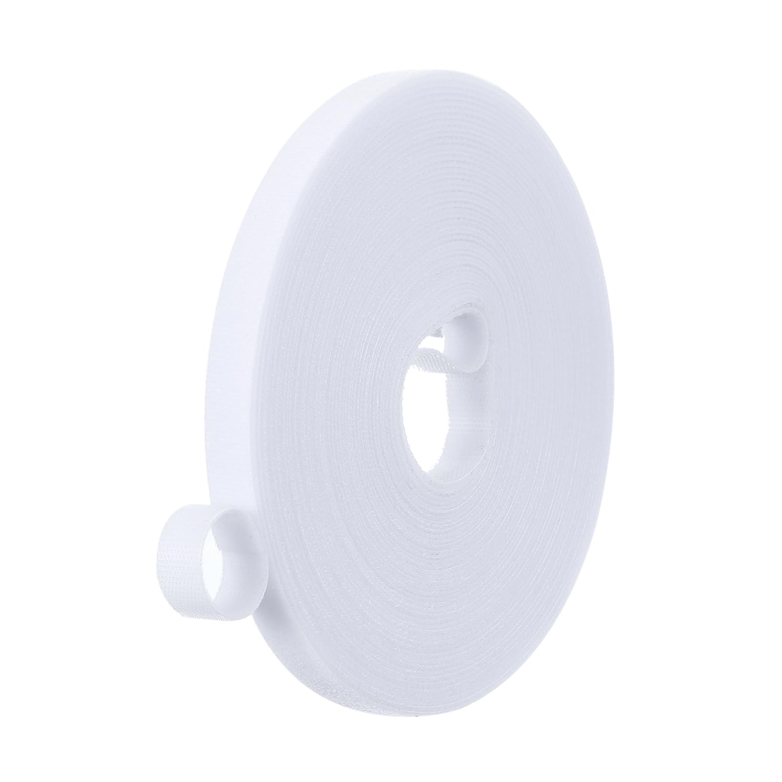 PATIKIL 0.4IN x 33FT Hook and Loop Tape, Double-Sided Nylon Strips Reusable Cable Ties Roll Multi-Purpose Cord Management Tape Wrap Fastener for Home Office, White