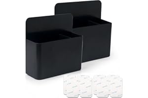 noonebutyou 2 Pcs Magnetic Marker Holder Dry Erase Marker Holder Wall Mount Self Adhesive Pen Holder Magnetic Marker Cup Holders for Whiteboard, Fridge, Home Office School (Black