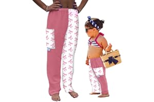 Paradise Towelwear Towel Pants for Swimmers – Pink Bows - Cotton Terry Towel Pants – Beach Coverup – Resort Wear – Swim wear