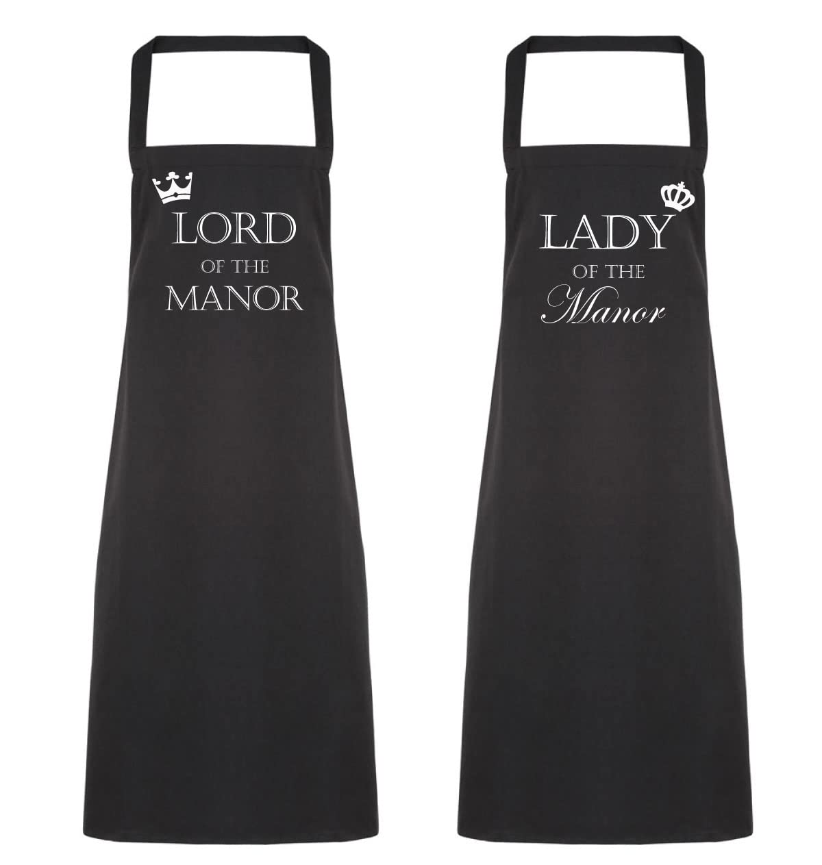 60 Second Makeover Limited Couples Lord and Lady Of the Manor Black Apron Set Wedding Anniversary For Couple Husband Wife New Home Gifts Present House Warming Engagement