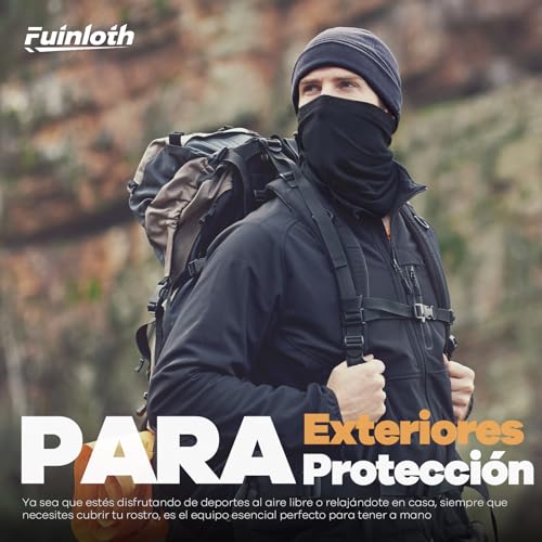 fuinloth Multifunctional Tubular Scarf with UV Protection, Breathable Microfibre, Lightweight Neck Gaiter for Adult Motorcycle Running