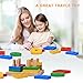 BETTROOM Toddler toys Wooden Educational Preschool Shape Color Recognition Geometric Board Block Stack Sort Puzzle for 1 2 3 4-5 6 year olds and Up Kid girls boys Children Baby