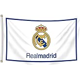 Konern Real Madrids Flag Banner 3x5 feet Soccer Durable Double Sides Football Soccer 2 Grommets(Duplex printing,Bright & Vibrant 150D Polyester,Brass grommet design is durable)