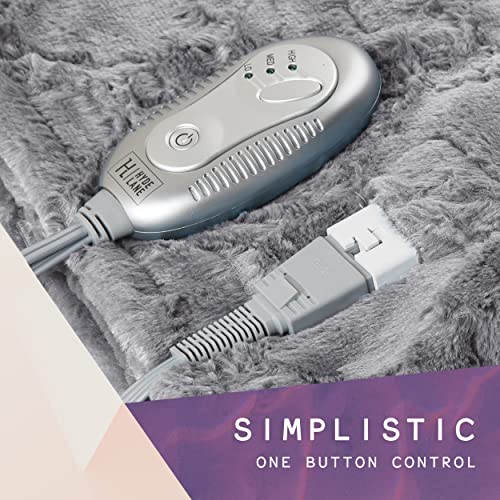 Hyde Lane Luxury Faux Fur Heated Throw Blanket 50x60 Soft Gray Mink