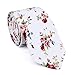 DAZI Men's Skinny Tie Floral Print Cotton Necktie, Great for Weddings, Groom, Groomsmen, Missions, Dances, Gifts.