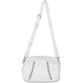 Baseball Crossbody Purse Bag for Women – Faux Leather Sporty Stadium Events Handbag with Adjustable Strap, Trendy Cross Body Shoulder Purse for Girls, Athletes & Baseball Lovers, Thanksgiving Gift