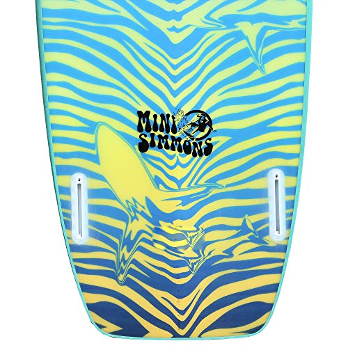 Paragon Surfboards Foamy Mini Simmons | Handshaped, Fast & Easy to Ride Performance Soft Top Surfboard | Unique FoamTech Material | 5'6" x 20.25" x 2.5" | Green/Orange | Future Fins Included - Thumbnail 3