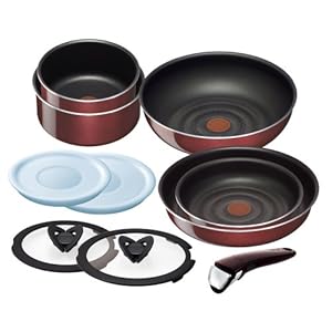 ティファール 鍋 フライパン セット 「インジニオ・ネオ」 取っ手の取れる ノーブルレッド セット10 L46790