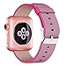 Yichan Woven Nylon Fabric Wrist Strap Replacement Band with Classic Square Stainless Steel Buckle for Apple iWatch Series 1 / 2 / 3,Sport & Edition,38mm,Pink