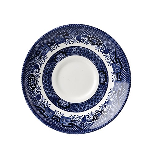 Churchill Super Vitrified GL471 Porcelain Vintage Saucer, Willow Georgian, 141 mm Diameter, Blue (Pack of 12)