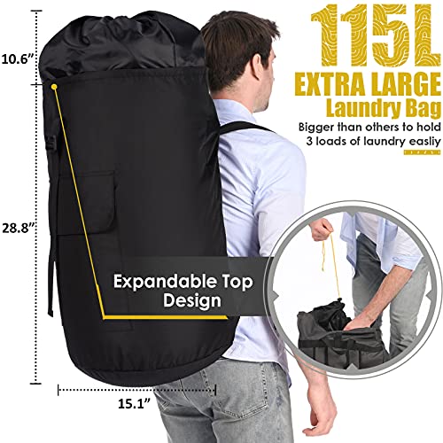 Backpack Laundry Bag, 115L Laundry Bag Heavy Duty Extra Large, Sturdy
