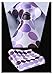 SetSense Men's Polka Dot Jacquard Woven Tie Necktie Set 8.5 cm / 3.4 inches in Width Purple / White