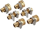 SOMMERLAND A8002T Metal 5/8" Garden Hose Repair Mender Kit Male/Female/Repair with Stainless Clamp (2PK－6PCS)