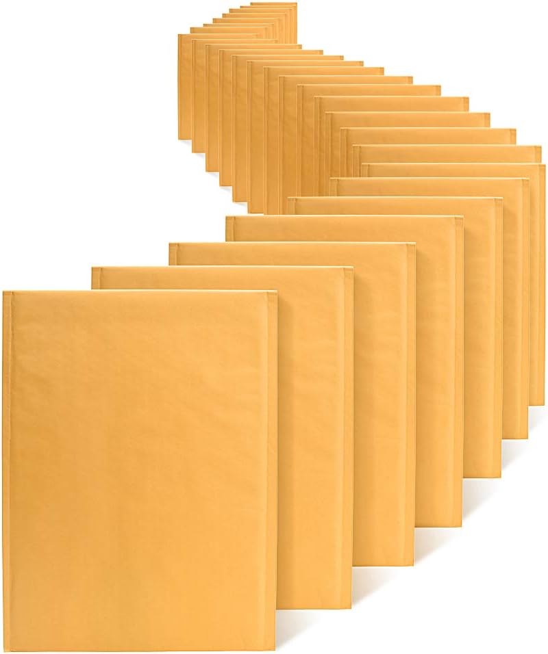 Fuxury Fu Global Kraft Bubble Mailers #5 Bubble Envelopes 10.5x16 Inch Padded Envelopes 25pcs
